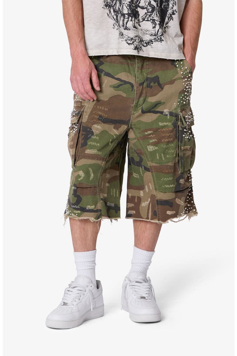 Pearled Camo Cargo Shorts, Alternate, color, CAMO