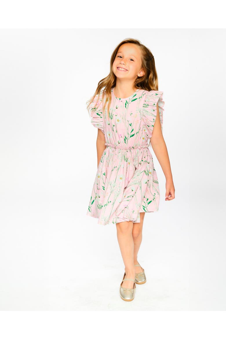 Viscose Flowers Sleeveless Dress, Alternate, color, Pink Printed Flowers