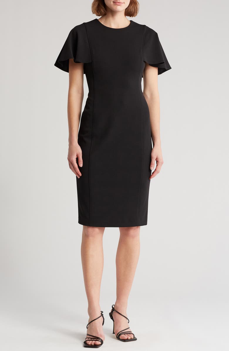 Calvin Klein Flutter Sleeve Sheath Dress, Main, color,