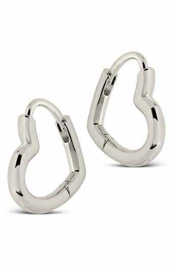 Sterling Forever Elle Heart Hoop Earrings