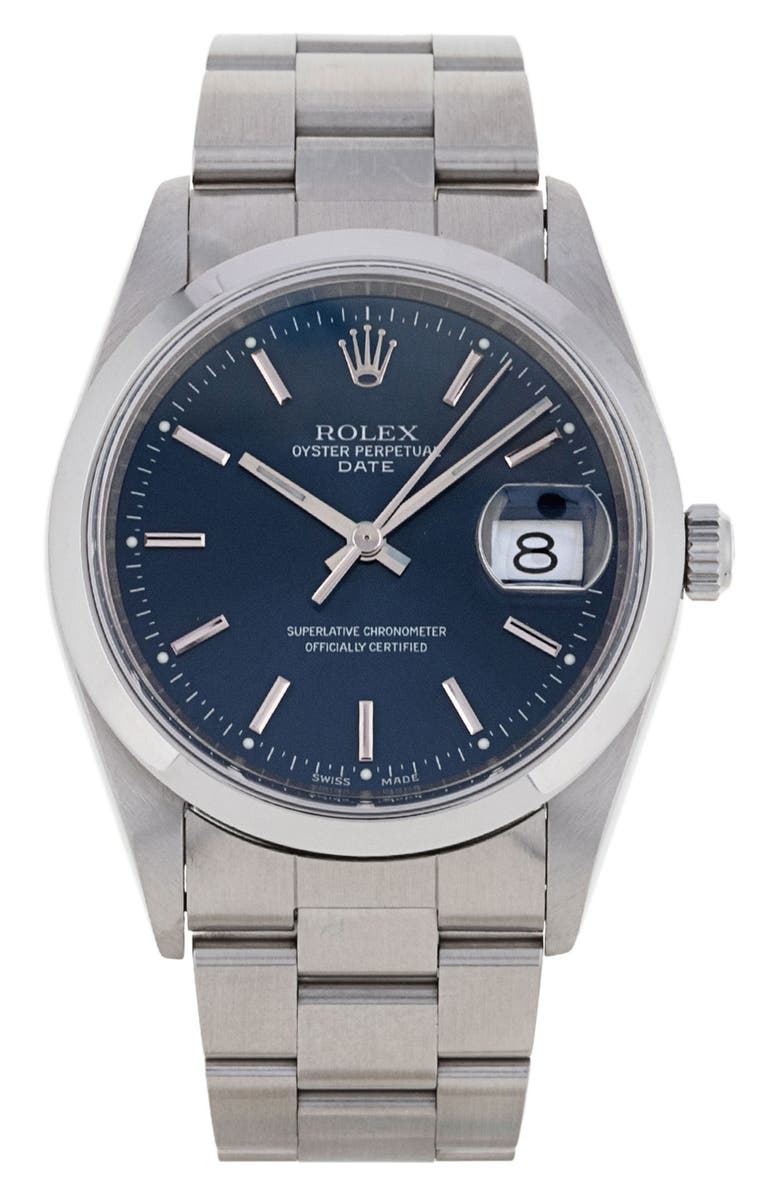 Watchfinder & Co. Rolex Preowned 2000 Oyster Perpetual Date Bracelet Watch, 34mm, Main, color,