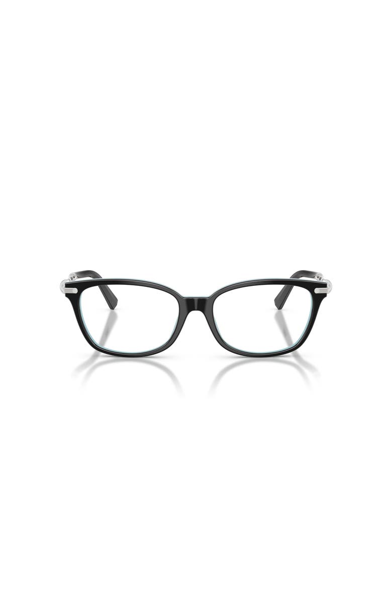 Tiffany & Co. 53mm Rectangle optical glasses, Alternate, color, Black