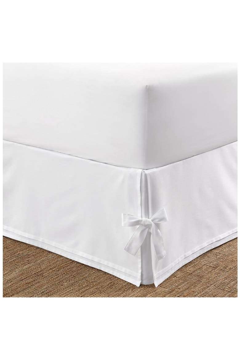 La Classics Ticking Stripe Blue 1-Piece King Bedskirt, Alternate, color, WHITE
