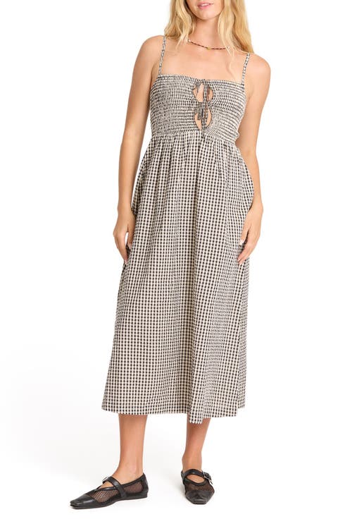 Beach Check Midi Dress