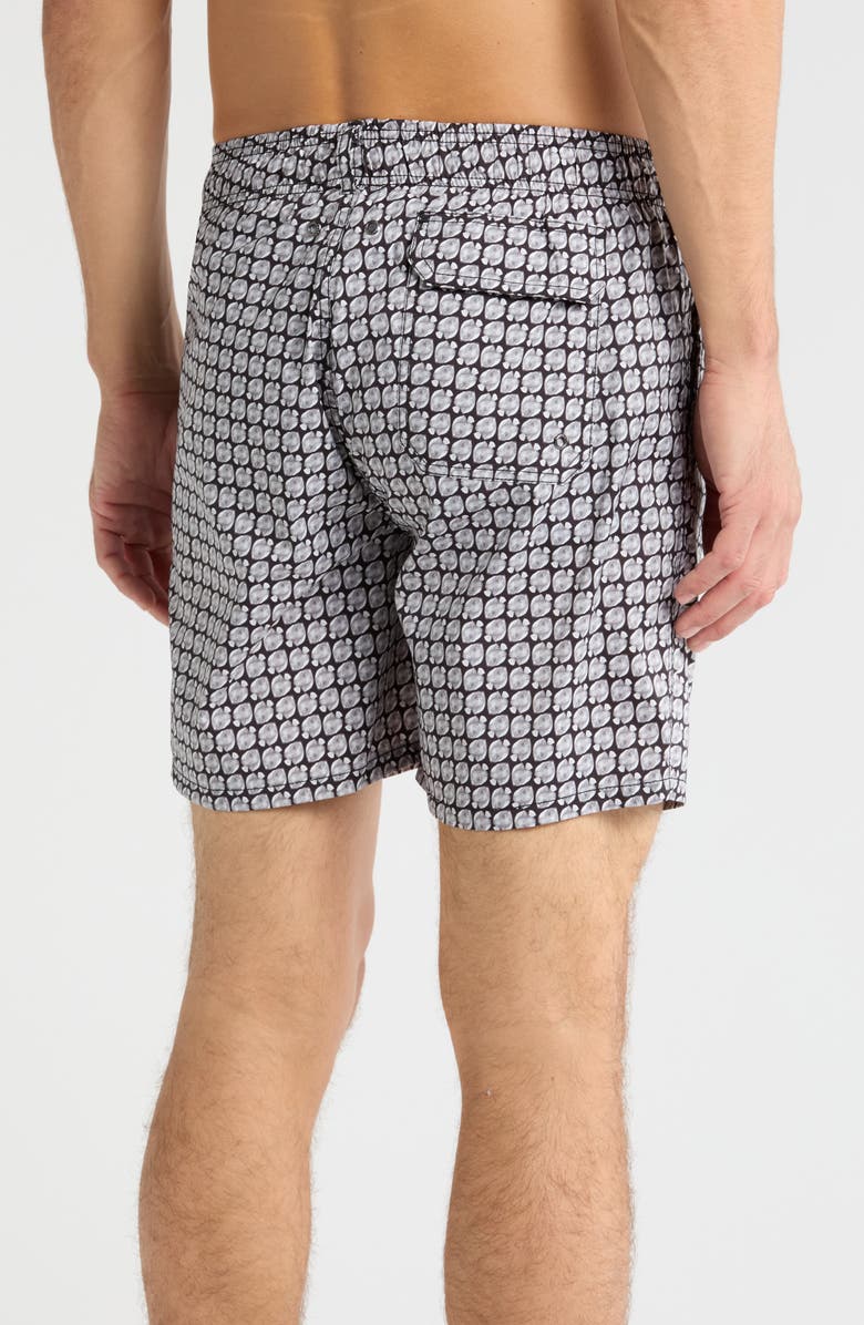 Bugatchi Fish Print Swim Shorts, Alternate, color,
