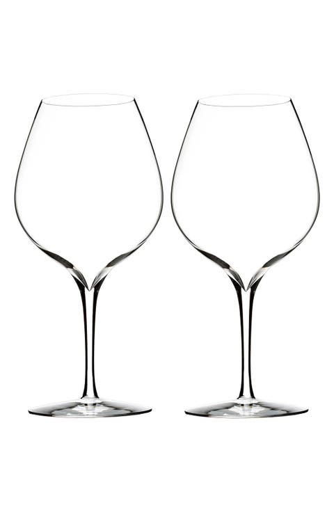 'Elegance' Fine Crystal Merlot Glasses (Set of 2)