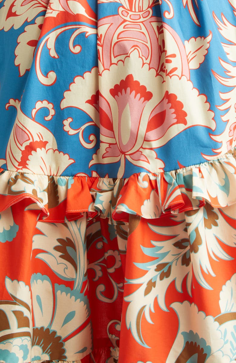 Etro Print Long Sleeve Stretch Cotton Dress, Alternate, color, Print On Pale Blue Base