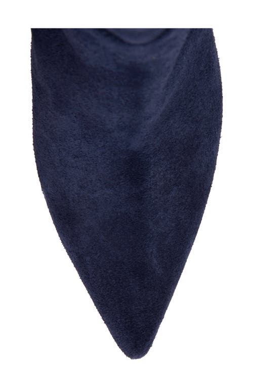 Beautiisoles Yara Pointed Toe Knee High Boot In Blue