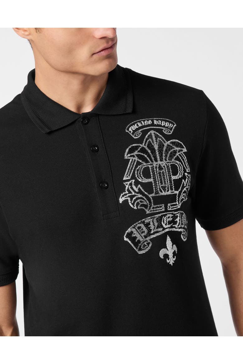 Polo Shirt Ss Strass Tattoo Men, Alternate, color, black