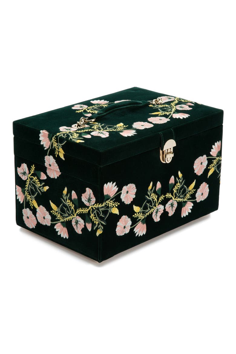 Zoe Large Jewelry Box, Alternate, color, FOREST GREEN