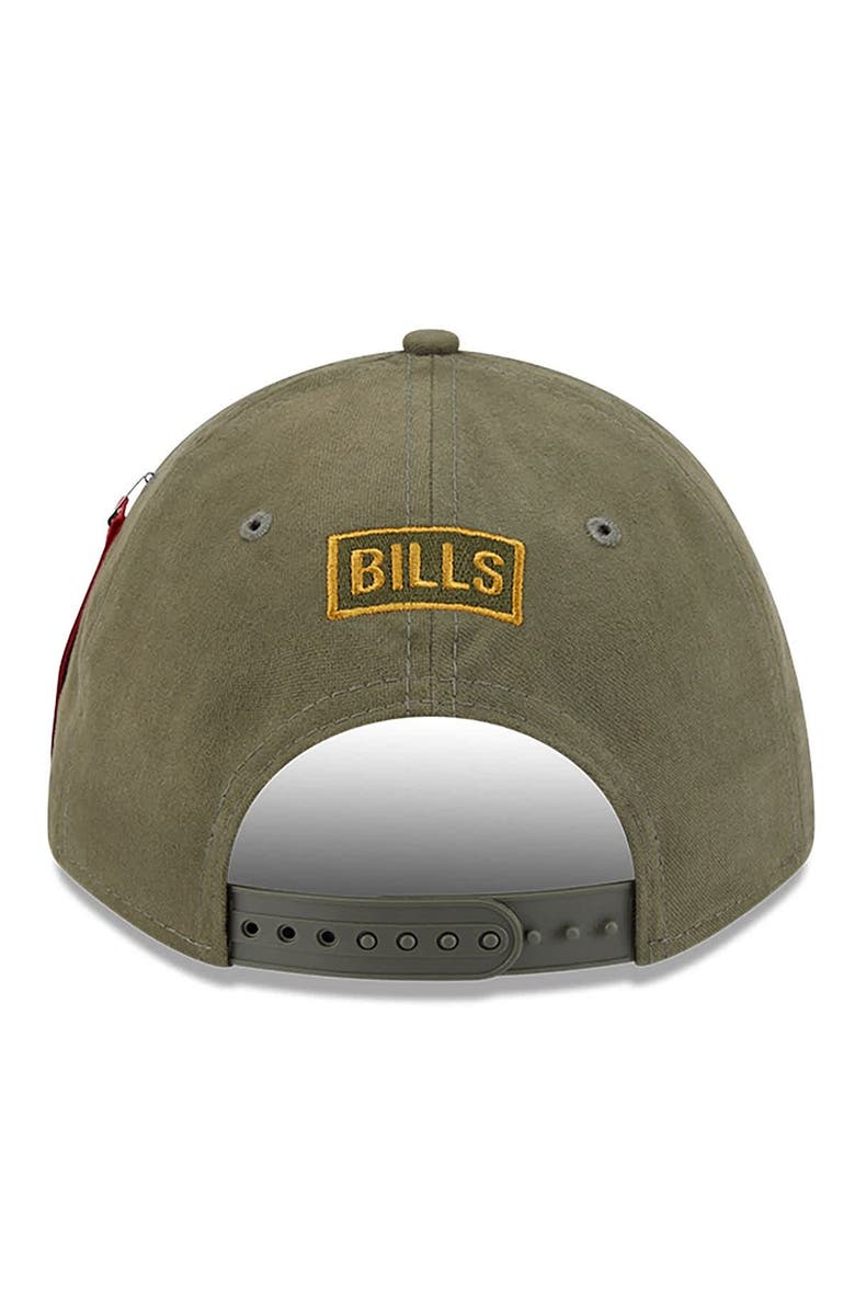 New Era x Alpha Industries Men's New Era x Alpha Industries  Olive Buffalo Bills A-Frame 9FORTY Adjustable Hat, Alternate, color, Olive