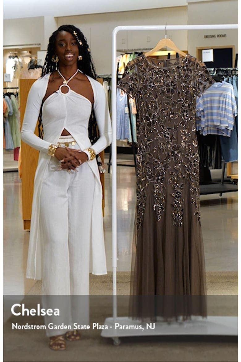 Floral Embroidered Beaded Trumpet Gown video