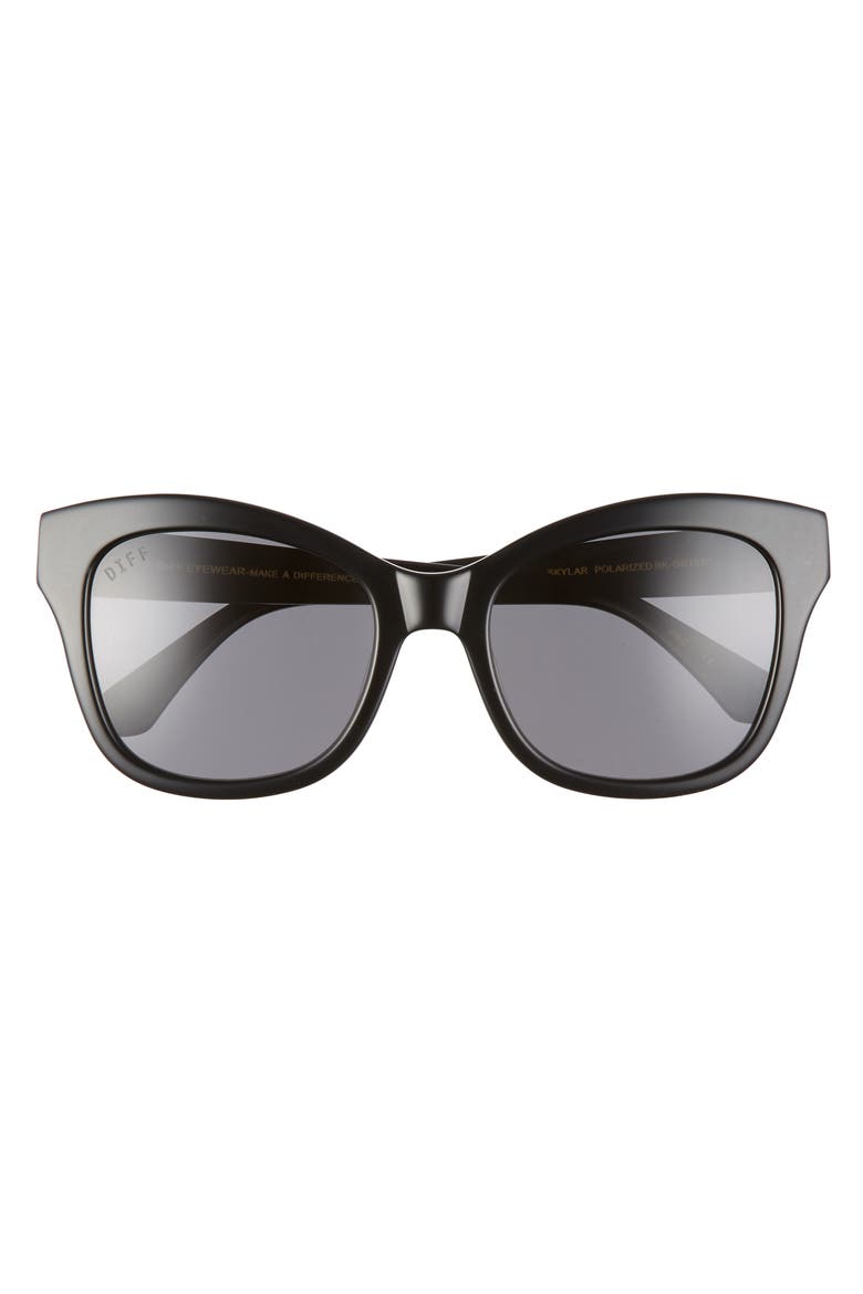 Skylar 55mm Cat Eye Sunglasses, Alternate, color, BLACK/ GREY