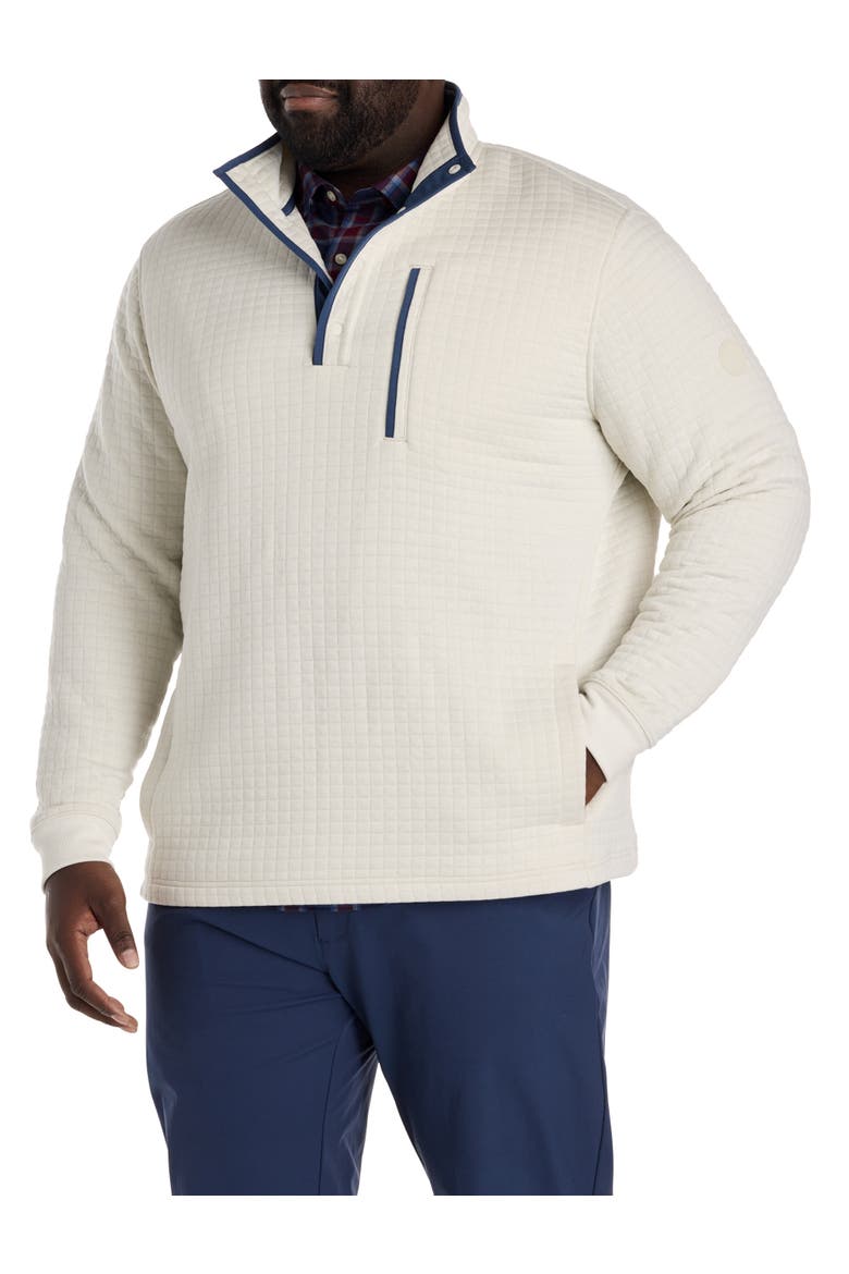 Big & Tall Quilted Navigator 1/4-Snap Pullover, Main, color, STONE