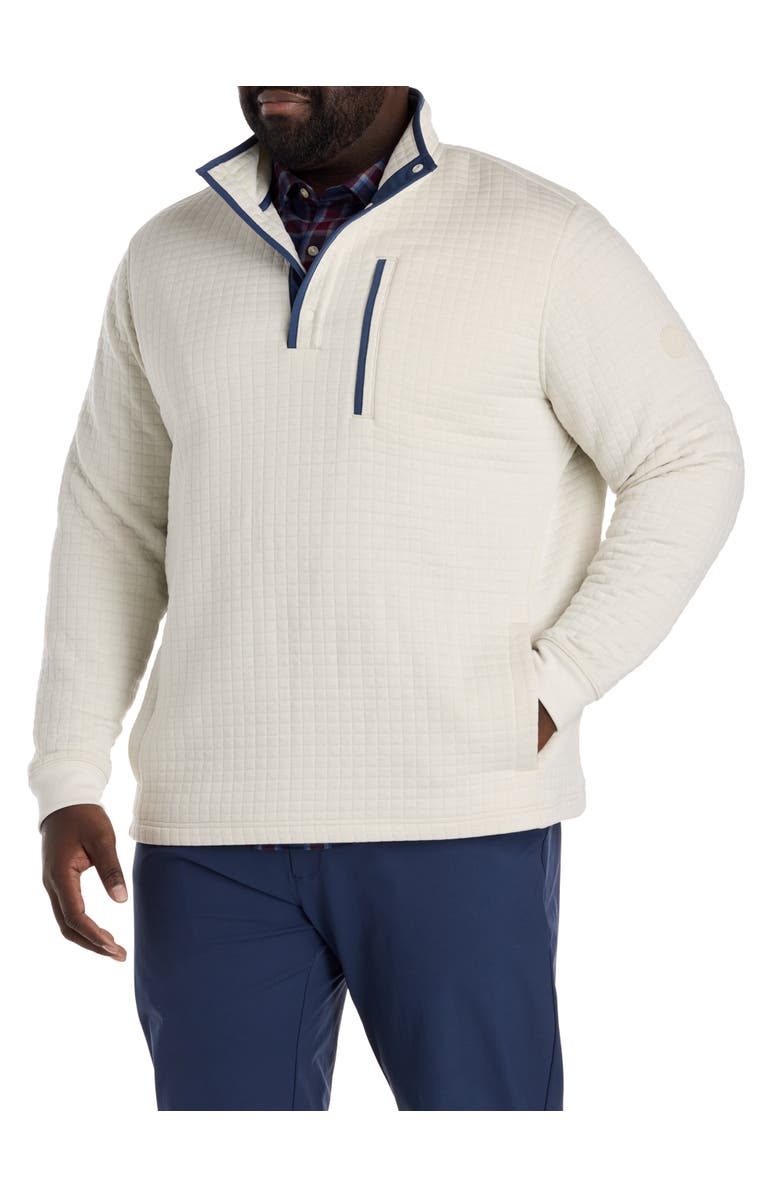 vineyard vines Big & Tall Quilted Navigator 1/4-Snap Pullover, Main, color, Stone
