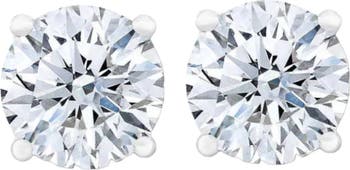 Certified 3Ct TW Diamond Studs 14k Gold Screw Backs Lab Grown