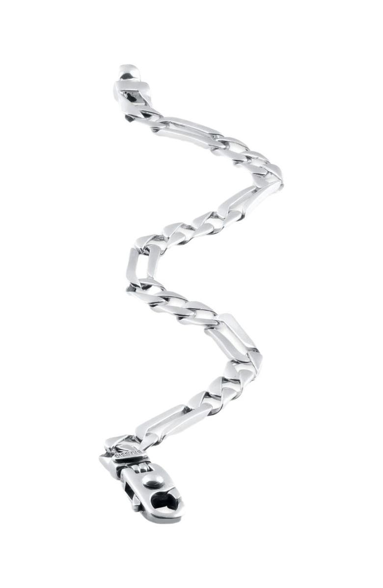 Bliss Diamond Men's Figaro Link Heavy Platinum 31.6 Grams 6.5mm Bracelet 8.5", Alternate, color, 