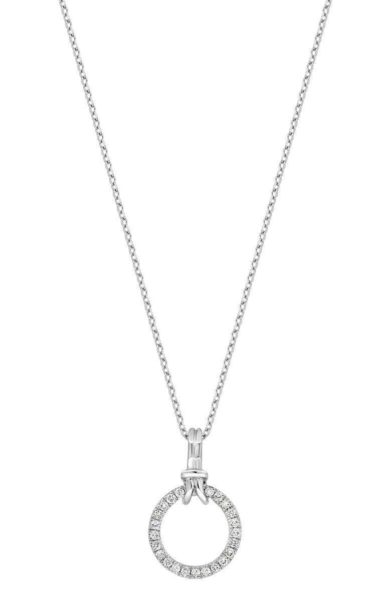 Bony Levy Katharine 18K White Gold Diamond Open Circle Pendant Necklace - 0.07ct., Main, color, 