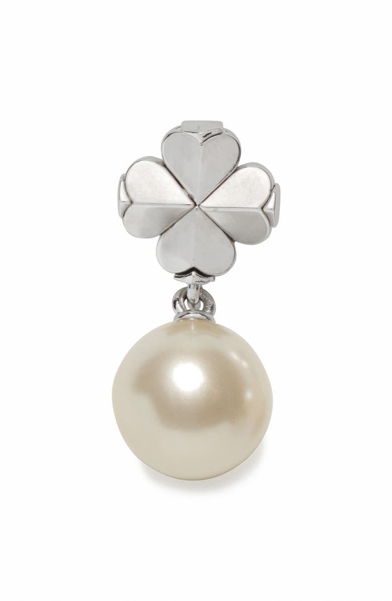 Kate Spade New York spade flower faux pearl drop earrings, Alternate, color, 
