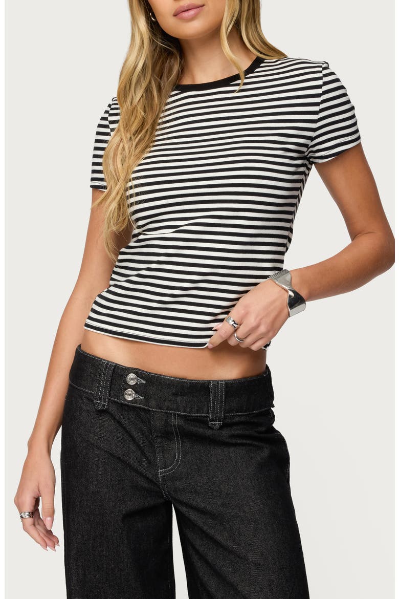Nessie Stripe T-Shirt, Main, color, BLACK-AND-WHITE