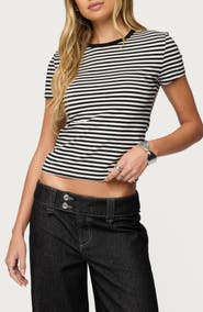 EDIKTED Nessie Stripe T-Shirt