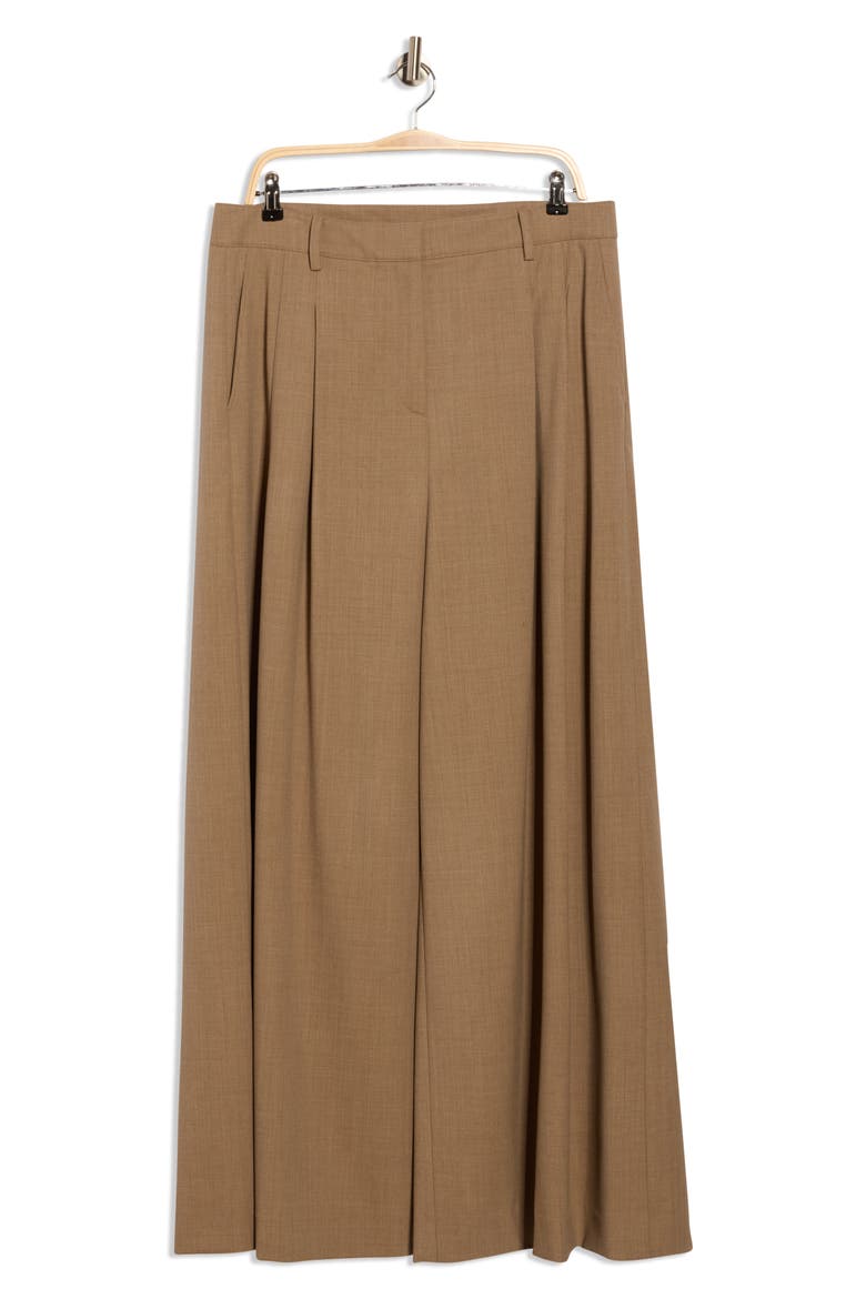 Pleated Front Wool Blend Wide Leg Pants, Main, color, SANDSTONE