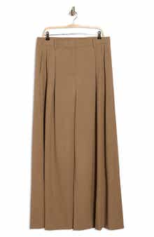 TWP Pleated Front Wool Blend Wide Leg Pants