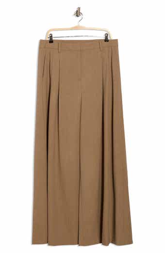 TWP Pleated Front Wool Blend Wide Leg Pants