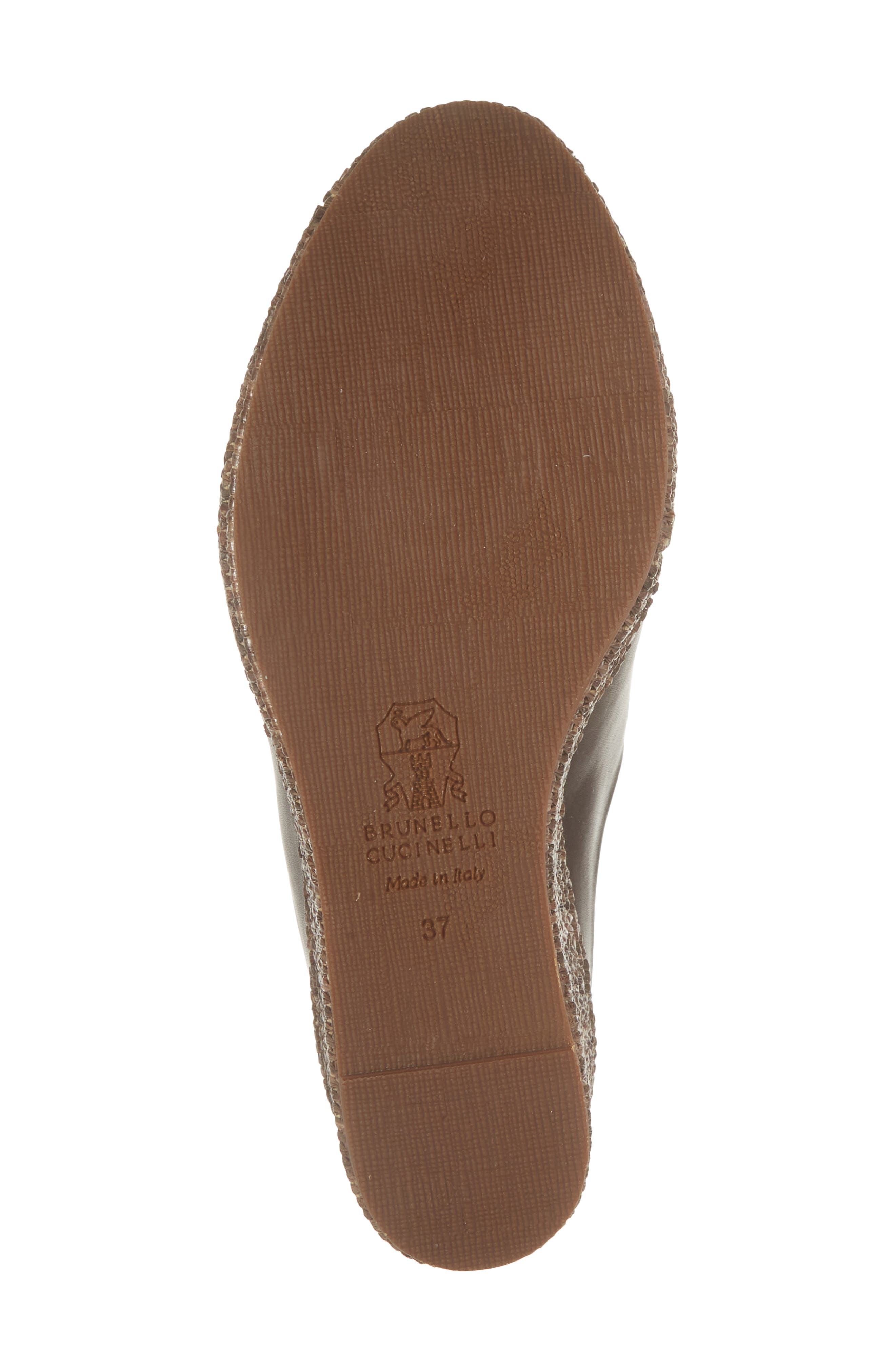 Brunello Cucinelli Espadrille Wedge Sandal, Alternate, color, Chocolate
