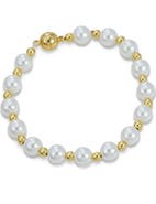 SAVVY CIE JEWELS Faux Pearl Beaded Station Magnetic Bracelet