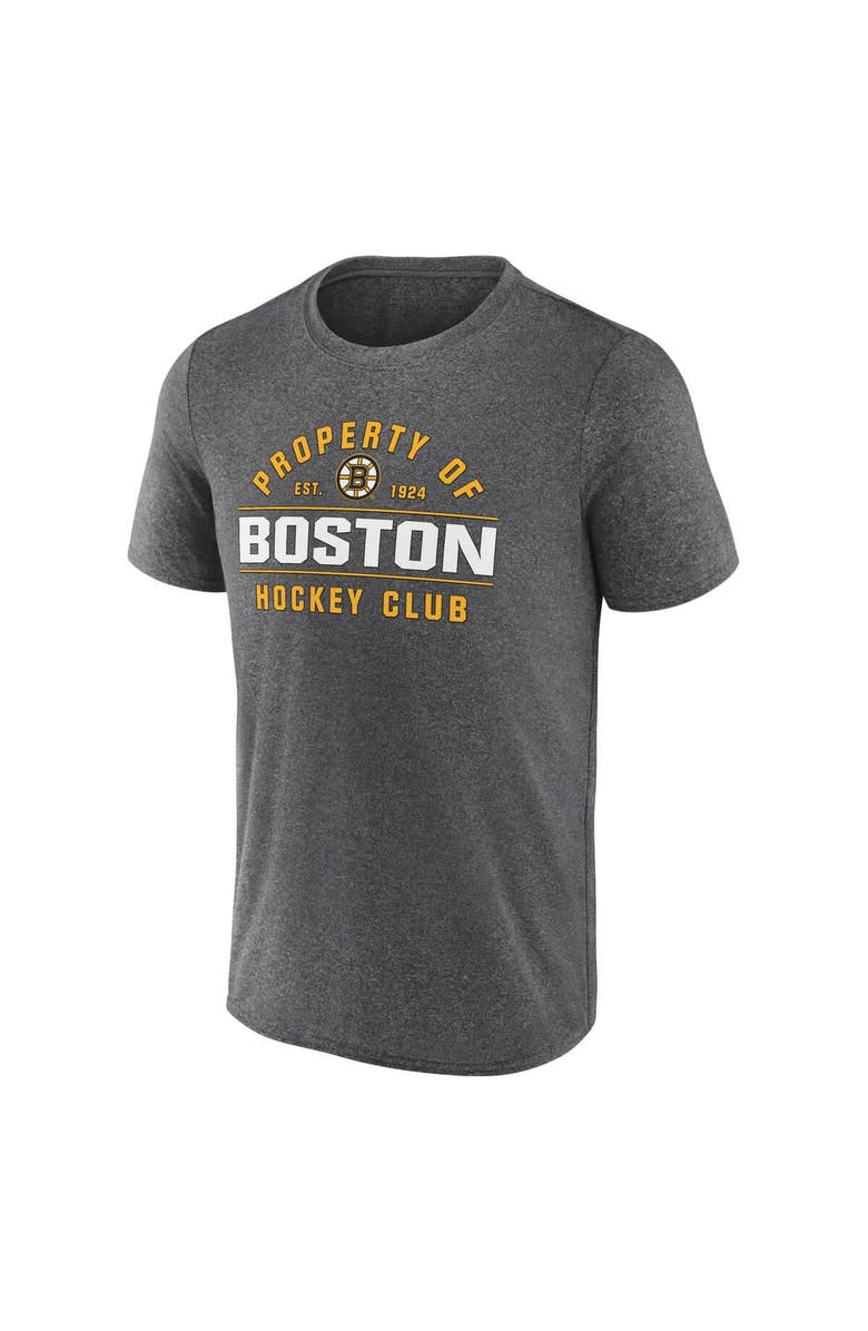 FANATICS Men's Fanatics Heather Charcoal Boston Bruins Property Of T-Shirt, Alternate, color, Heather Charcoal