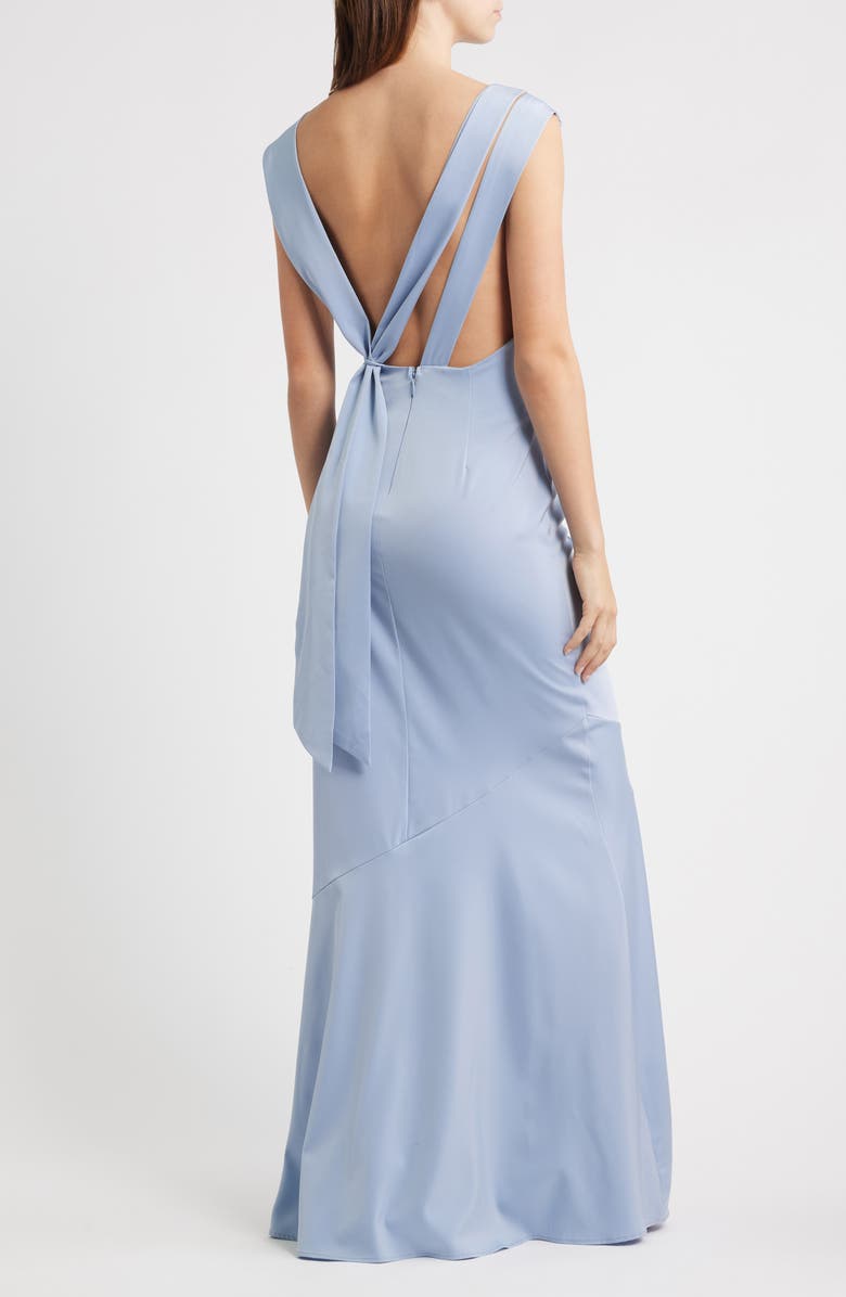 Lulus Vida Pleated Bodice Cocktail Maxi Dress, Alternate, color, Periwinkle