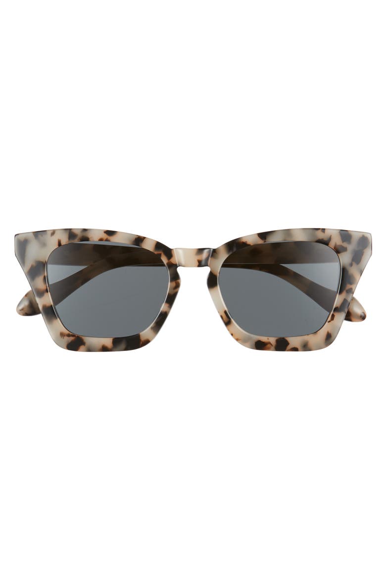 Ginza 50mm Cat Eye Sunglasses, Alternate, color, MILK TORTOISE/ BLACK SOLID