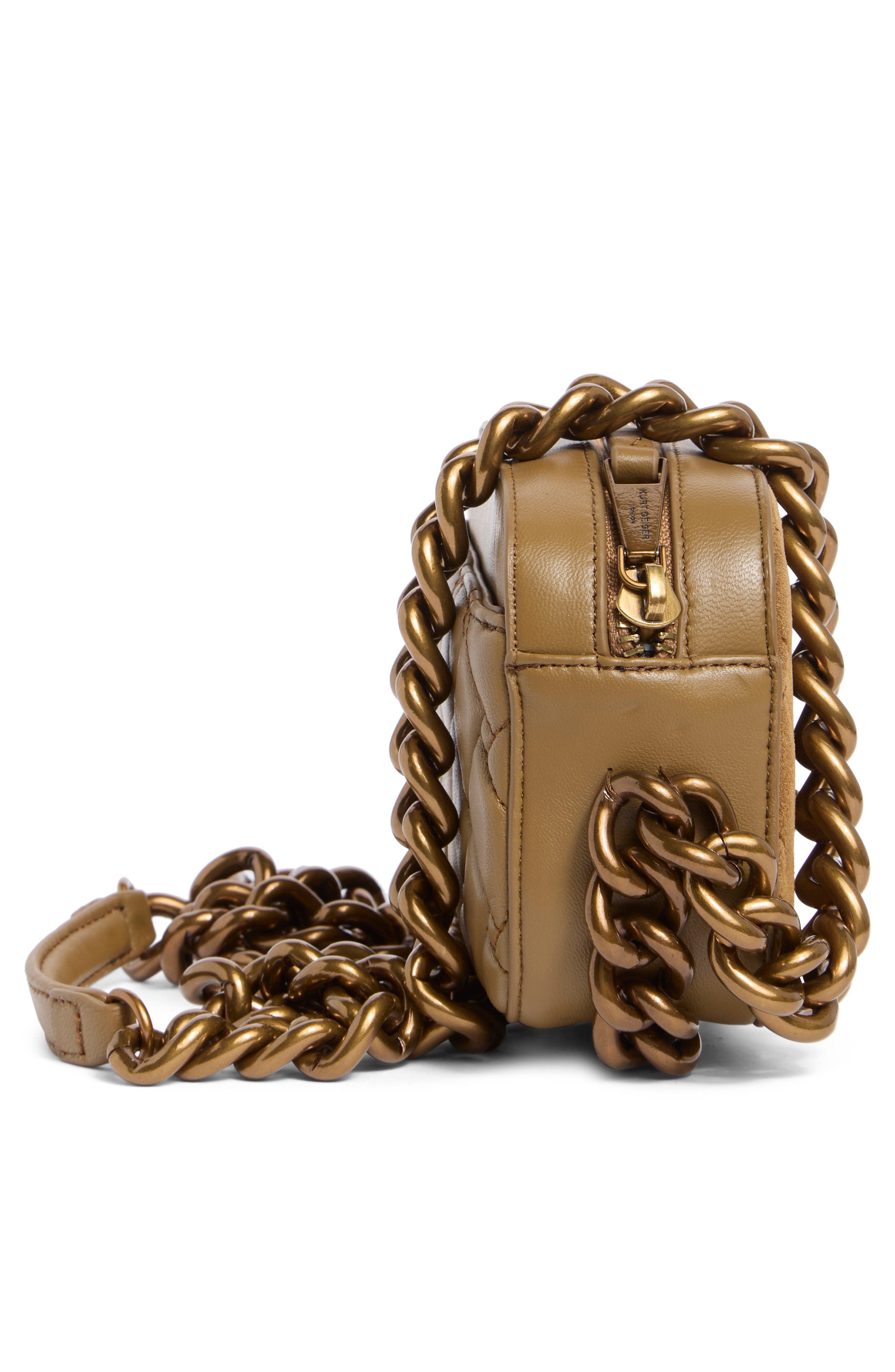 Kurt Geiger London Small Kensington Leather Camera Bag, Alternate, color, Camel