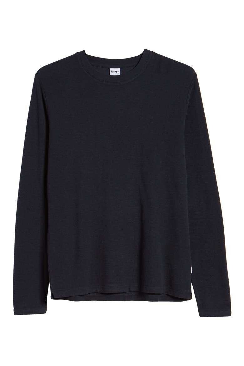 Clive Long Sleeve Waffle Knit Tee, Alternate, color, NAVY BLUE