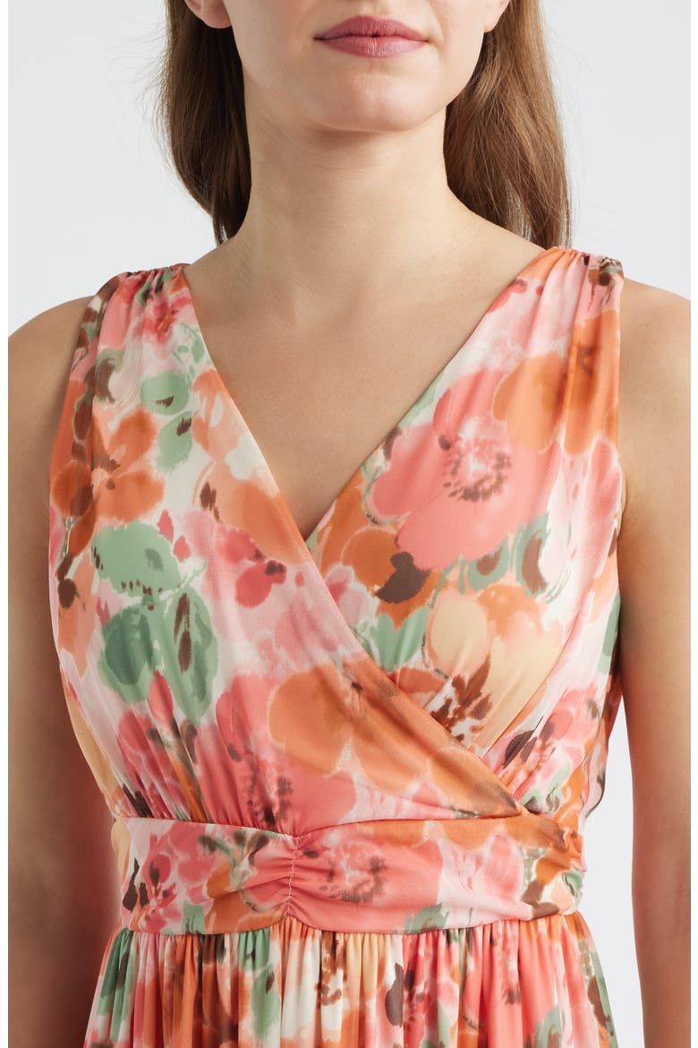 Floral Print Swing Dress, Alternate, color, CORAL