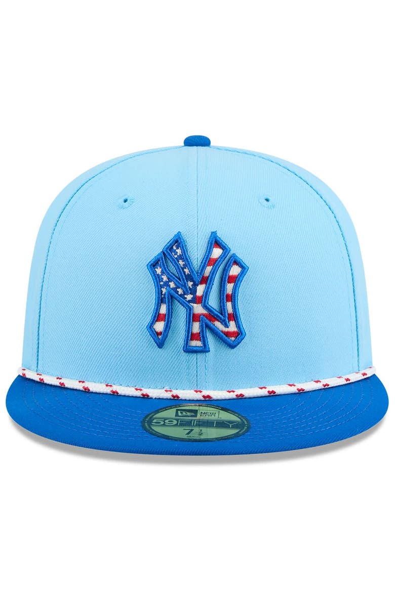 Men's New Era Light Blue/Blue New York Yankees 2025 Fourth of July 59FIFTY Fitted Hat, Alternate, color, Light Blue