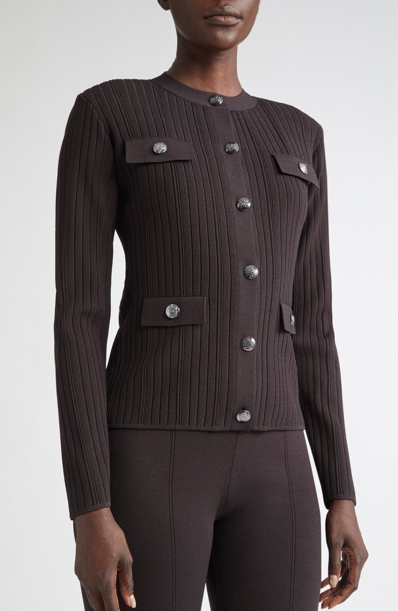 ST. JOHN Libby Robinson Rib Jacket, Alternate, color, Mocha