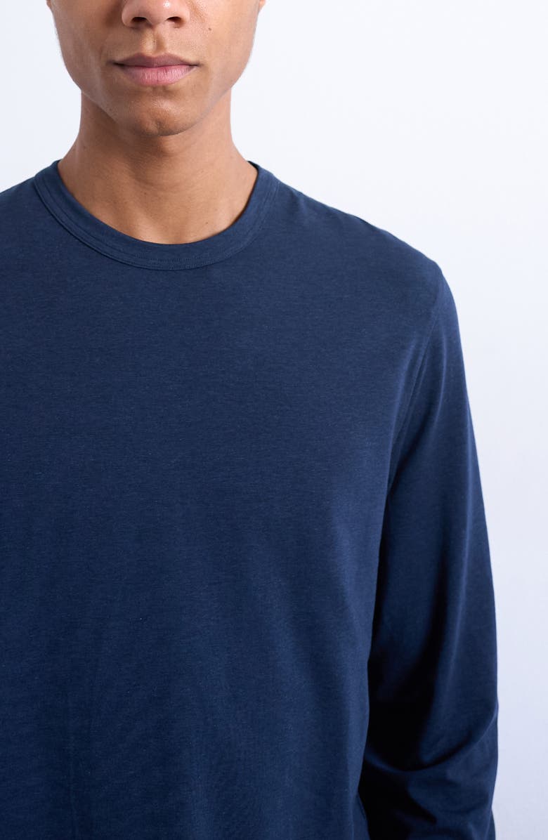 Topman Relaxed Long Sleeve T-Shirt, Alternate, color, Navy