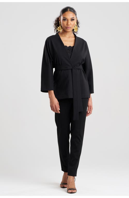 Natori Compact Knit Kimono Jacket In Black