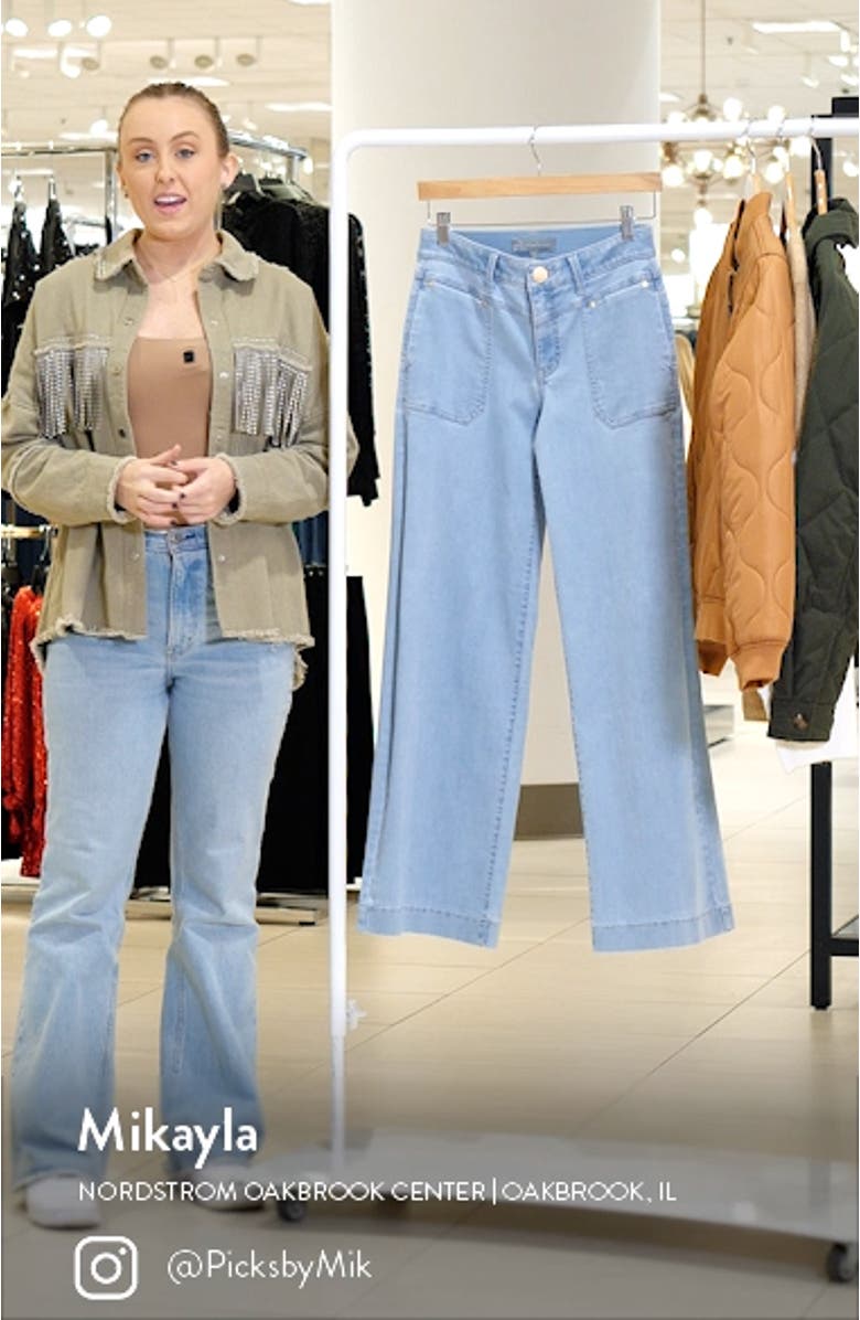 'Ab'Solution V-Yoke High Waist Wide Leg Jeans, sales video thumbnail