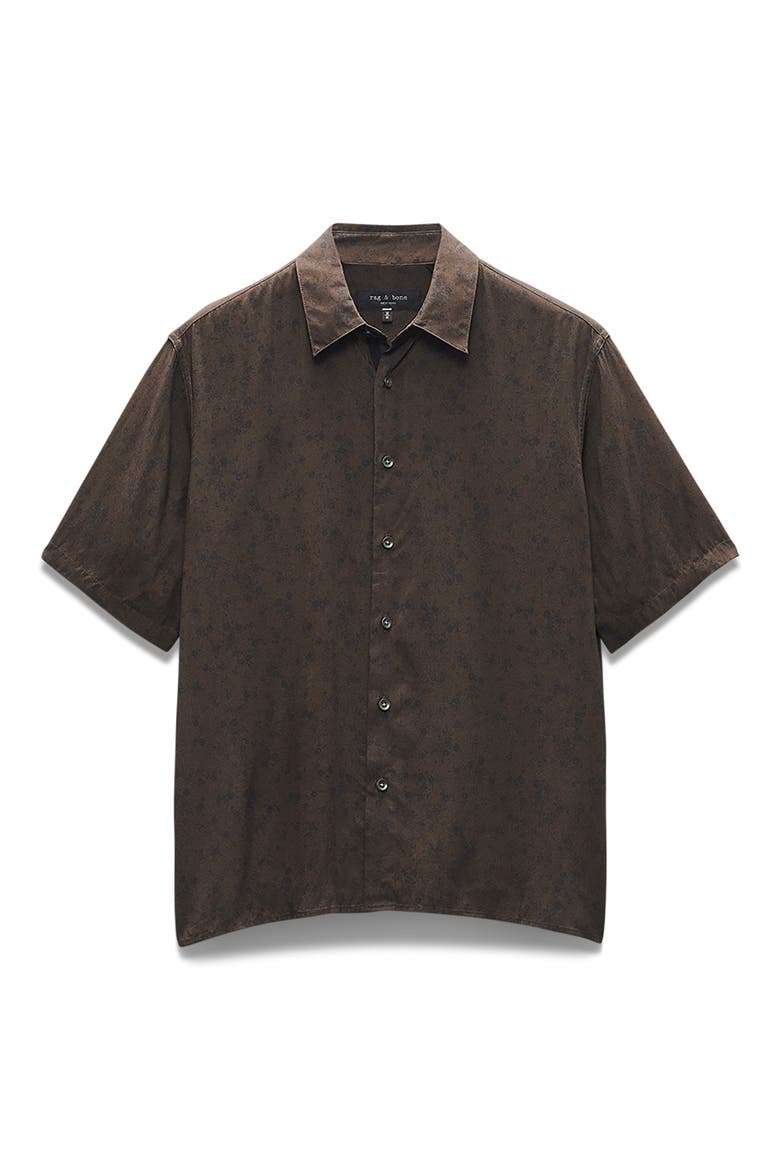 Dalton Floral Short Sleeve Button-Up Shirt, Alternate, color, BROWN FLORAL