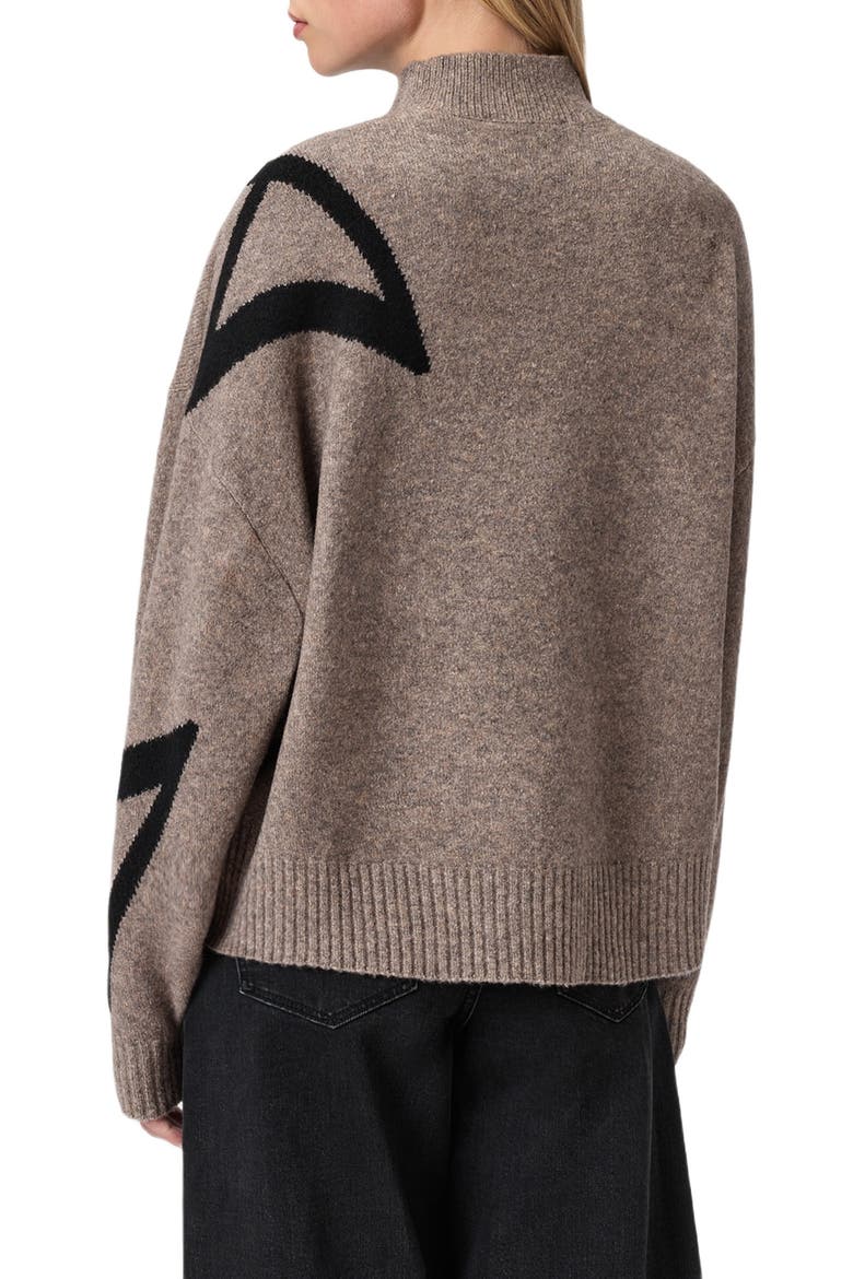 A Star Turtleneck Sweater, Alternate, color, DOE BROWN/ BLACK