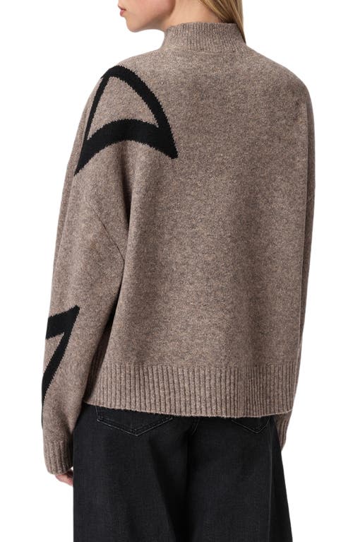 Allsaints A Star Wool Blend Sweater In Brown