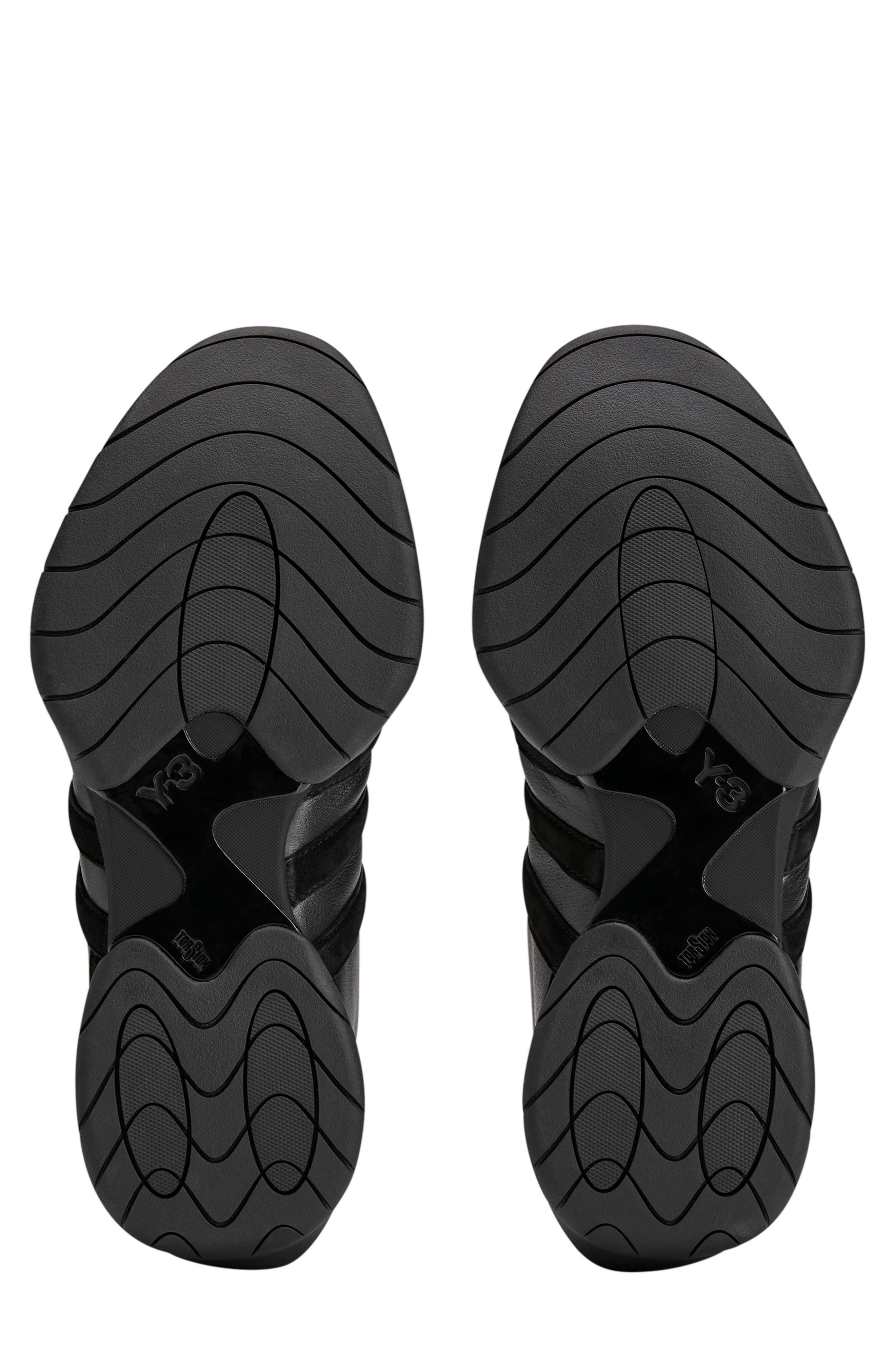 Y-3 REGU 2002 Leather Sneaker, Alternate, color, BLACK