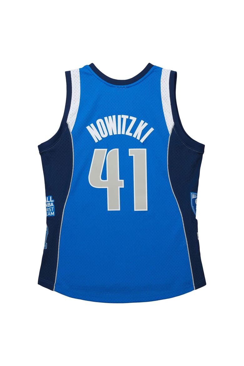 Unisex Mitchell & Ness Dirk Nowitzki Blue Dallas Mavericks Hall of Fame Class of 2023 Throwback Swingman Jersey, Alternate, color, Blue