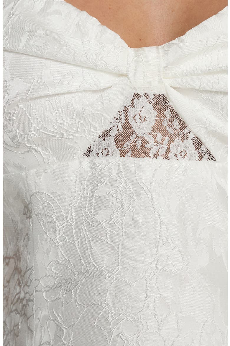Aubriana Jacquard Strapless Minidress, Alternate, color, WHITE