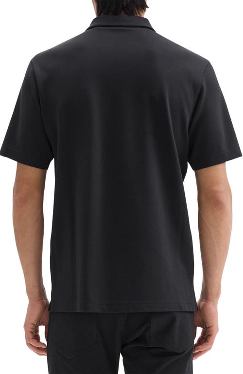 Theory Malden Johnny Collar Polo In Black