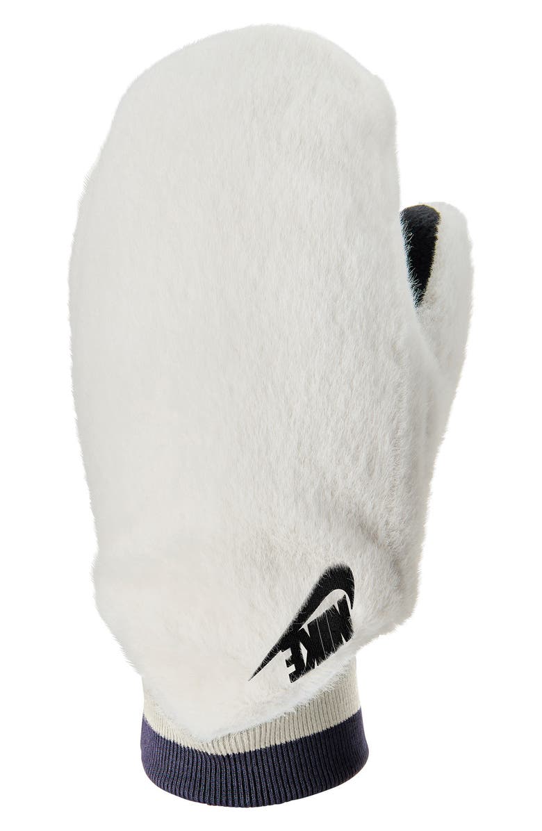Nike Warm Faux Fur Mittens, Main, color, Sail