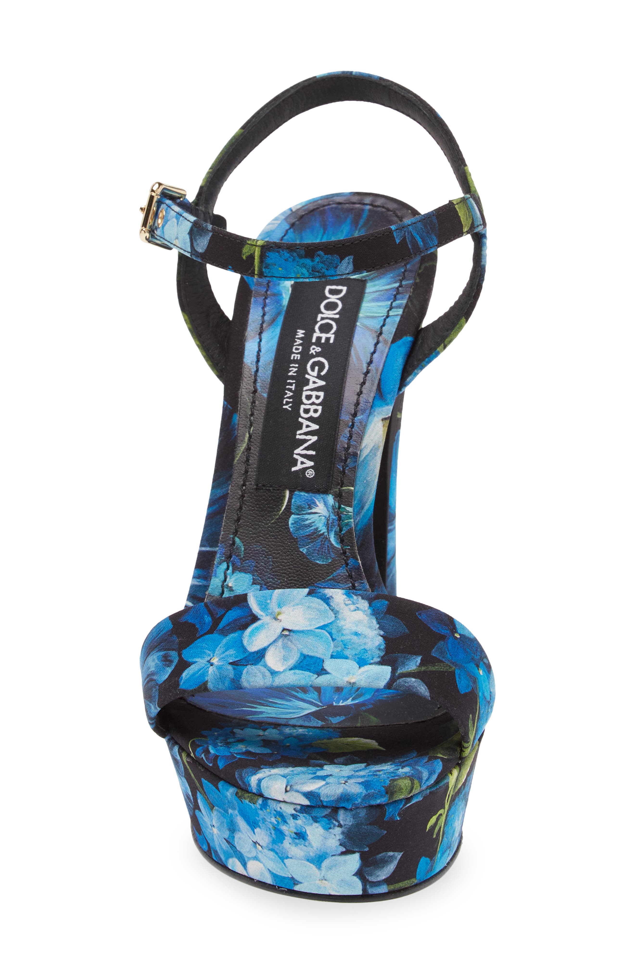 Dolce&Gabbana Keira Floral Ankle Strap Platform Sandal, Alternate, color, 